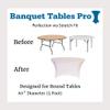 Banquet Tables Pro White 10 Pack Case 60 Inch 5 Ft Round Tight Fit Stretch Spandex Tablecover for Weddings, Banquets, Parties view 2