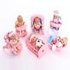 PowerTRC 6 Set of Mini 5 Inch Baby Girl Toy Dolls Collection with High Chair, Cradle, Walker, Swing, Bathtub and Baby Seat Accessories for Girls 3-6 Years Old view 2