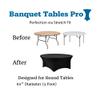 Banquet Tables Pro Black 10 Pack Case 60 Inch 5 Ft Round Tight Fit Stretch Spandex Tablecover for Weddings, Banquets, Parties view 3