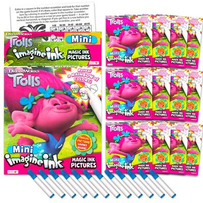 Trolls Imagine Ink Party Favors for Kids 3-5 Bulk Set - 12 Pk Bundle with Trolls World Tour Mess Free Coloring Books for Girls | Poppy Trolls Coloring Books Party Supplies
