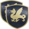 Adventure Awaits! - 2-Pack - Handmade Wooden Toy Gold Dragon Shield - Handmade - Lightweight Wood Toy Shield Set for Outdoor Play view 1