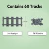 Etarnfly 60PCS City Train Tracks, Straight and Flexible Train Tracks Accessories - Railroad Building Toy Compatible with Major Brand view 2