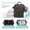 DERJUNSTAR Diaper Bag Backpack, Large Baby Bag with Changing Pad, Thick Padded Back & Straps, Laptop Compartment, Waterproof Travel Backpack with USB Port, Multi-Function for Mom & Dad, Army Green view 2