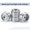 MORLORDY RC Aluminum Alloy 1.0 Beadlock Wheels Rims 4PCS Metal Wheel Hub Set for 1/24 RC Crawler Car SCX24 Wheels Upgrades Accessories - Silver view 4