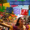 Mexican Party Banners (5 Pack with 10 Plastic Flags per Banner) - Papel Picado Mexicano Para Fiesta - Plastic Papel Picado - Fiesta Themed Party Decorations - Mexican Decor Cinco de Mayo view 4