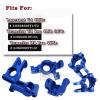 RCMYou Upgrades Part for 1/10 Lasernut U4/Tenacity TT Pro/Tenacity DB Pro,Aluminum Steering Blocks Caster Blocks Rear C-Hubs Stub Axle Carriers Hops Up,Navy Blue view 2