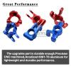 RCMYou Upgrades Part for 1/10 Lasernut U4/Tenacity TT Pro/Tenacity DB Pro,Aluminum Steering Blocks Caster Blocks Rear C-Hubs Stub Axle Carriers Hops Up,Navy Blue view 3