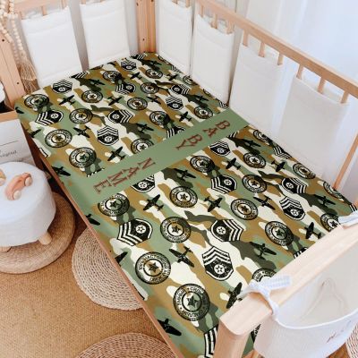 Customized Aircraft Insignia  Soft Breathable Kindergarten Bed Sheet, Personalized Write Name Suitable for Boys and Girls Neutral Fitted Sheet