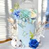 19 PCS Flower Cake Toppers Butterfly Cake Decorations Happy Birthday Cake Toppers with Artificial Blue Rose Flowers Eucalyptus Butterflies for Girls Birthday Party Wedding Baby Shower Supplies (Blue) view 4
