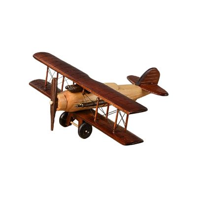 Surakey Vintage Wood Planes Model Iron Retro Aircraft Glider Biplane Pendant Model Wooden Airplane Kids Toy Gift,Office,Home Decor,Ornament,Desktop Ornament, Type 2