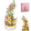 FULHOLPE Street View Flower Music Box Bricks Model Set, 575Pcs DIY Building Block Assembly Mini Particle Construction Building Kit - Compatible with Major Brands view 1