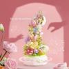 FULHOLPE Street View Flower Music Box Bricks Model Set, 575Pcs DIY Building Block Assembly Mini Particle Construction Building Kit - Compatible with Major Brands view 3