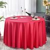 JunJiale Round Tablecloth100% Polyester Tablecloths Solid colorTablecloths for Wedding/Party/Hotel-Large red360cm view 1