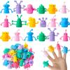 Junkin 40pcs Cute Monster Finger Puppet Valentines Toys Set - Soft Stretchy Fidget Toys, Rubber Mini Finger Dolls for Role Playing Birthday Kids Party Favors, 9 Random Styles (Cute) view 1