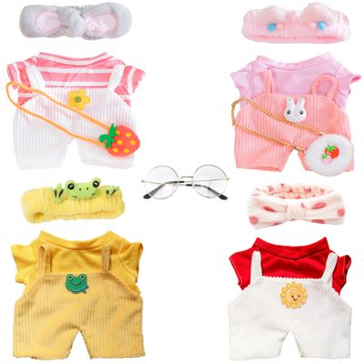 LALAFANFAN Duck Clothes Sets, 15 Pcs Kawaii Accessories for Cute Plushies, Cute Stuffed Animal Glasses and Clothing