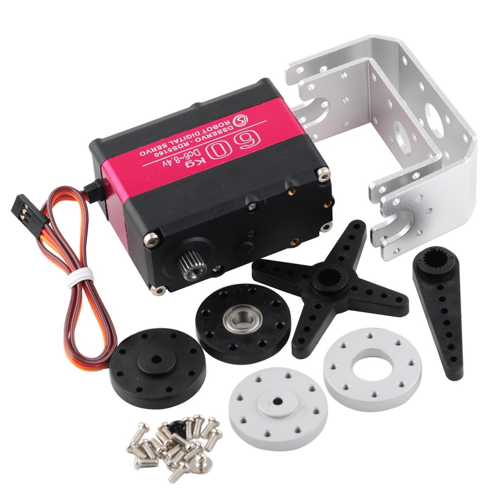 Wishiot RDS5160 Servo 60 kg RC Digital Servo High Torque Mental Gear 180 270 Degree with U-Shaped Mount Disc for 1/5 RC Car Robotics DIY Projects (180)