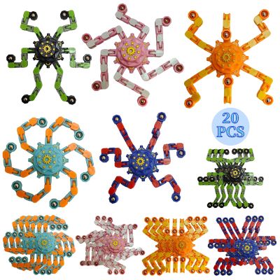 20 Pcs Fidget Spinner Toys Party Favors Easter Basket Goodie Bag Stuffers Funny Gifts for Kids Adults,Transformable Robot Fingertip Stress Relief Gyro Sensory Toys,Treasure Box Toy Prizes Supplies