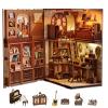 Cutefun Book Nook Kit,3D Wooden Puzzle Bookends,Miniature house kit with dust cover,Bookends Kit with LED Lights,DIY Dollhouse Bookend Tiny House for Adults,Birthday Easter Home Decor for Teens Adults view 1