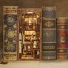 Cutefun Book Nook Kit,3D Wooden Puzzle Bookends,Miniature house kit with dust cover,Bookends Kit with LED Lights,DIY Dollhouse Bookend Tiny House for Adults,Birthday Easter Home Decor for Teens Adults view 3