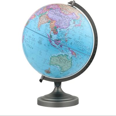 VNABO Geographic Globes Classic World Globe with Stainless Steel Stand Retro Desktop World Globe Educational Geography Globe Adult Kids Globe 12 Inch Home Dcor
