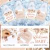 24PCS Pampas Grass Baby Shower Water Bottle Labels, Boho Baby Shower Waterproof Self Adhesive Water Bottle Labels for Boho Pampas Decorations view 3