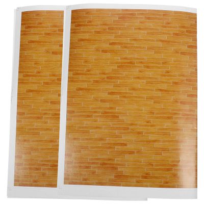 2pcs Mini House Floor Paper Stickers - Self-Adhesive Mini Floorboards for 1:12 Scale Dollhouse Decorating
