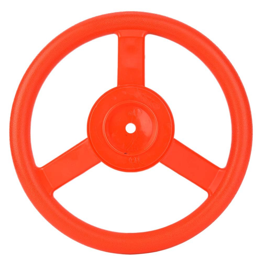 Swingset Steering Wheel Attachment,Plastic Steering Wheel Swing Set Accessory for Swingset, Treehouse, Backyard Playset (Red)