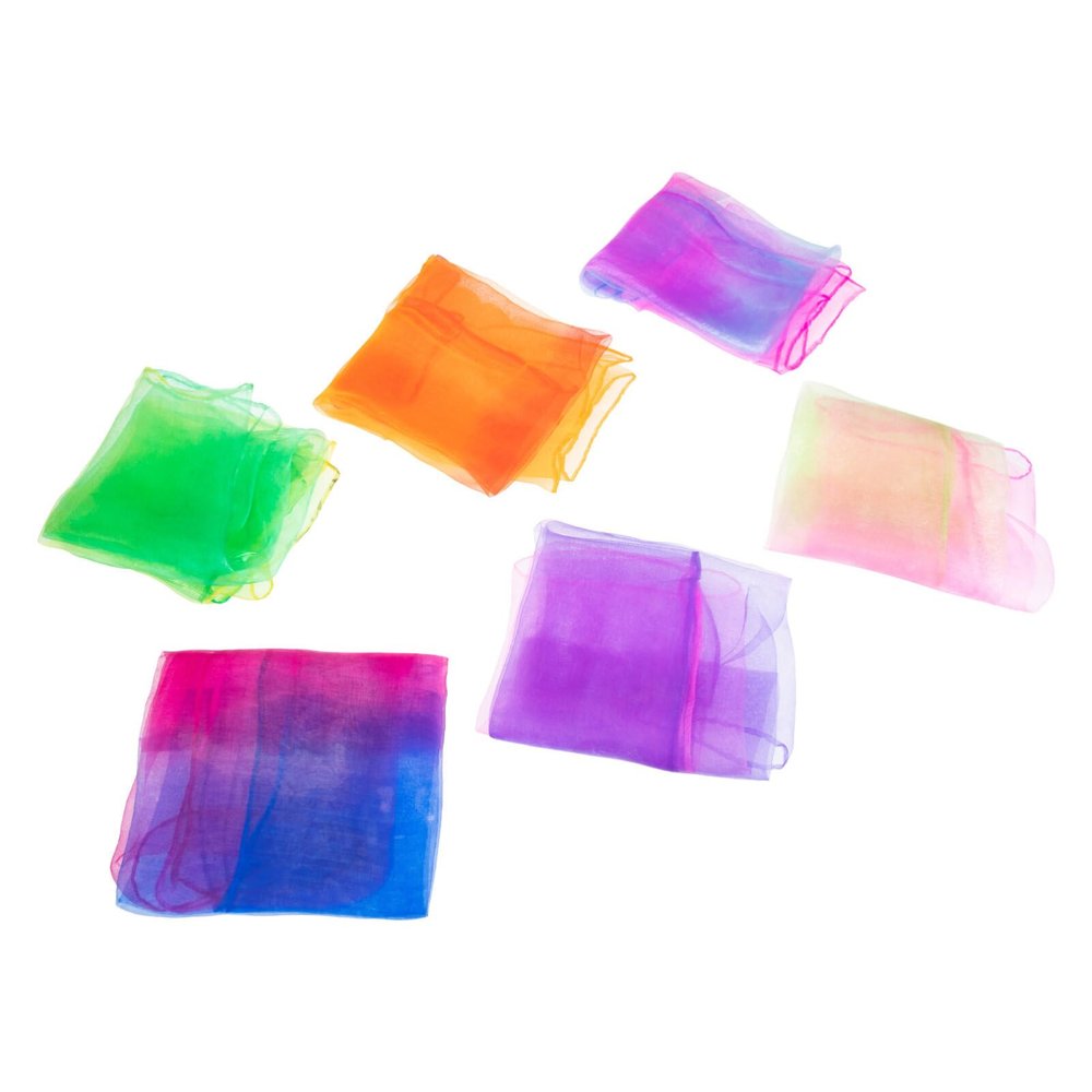 BESPORTBLE Colorful Scarf Set 6pcs Boys and Girls Scarves Stage Performance Square Dance Props Easy Storage Random