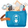 Janod Childrens Barber Case-7 Wood Accessories + Bag-Pretend Play Imagination-Enhancing-Wooden Toy-3 Years +, J06552, Blue view 4