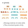 Janod Dino - 31 Piece Wood Dinosaur Stacking Blocks - Assemble 3 Cute Dinos - Ages 2-5 Years - J05833 view 3