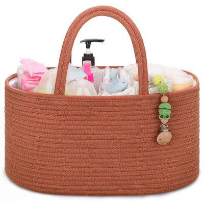 COMSE Baby Diaper Caddy Organizer, Car Caddy, Diaper Change Organizer, Gift Baskets Empty, Portable Tote Bag with Divider, Baby Shower Gifts Newborn Essentials Registry Must Have, Autumn Glaze