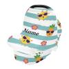 Personalized Pineapple Baby Car Seat Covers for Boys Girls, Custom Name Carseat Canopy, Multiuse Nursing Breastfeeding Scarf, Gift for Newborn Boys Girls, Infant Stroller Cover view 2