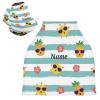 Personalized Pineapple Baby Car Seat Covers for Boys Girls, Custom Name Carseat Canopy, Multiuse Nursing Breastfeeding Scarf, Gift for Newborn Boys Girls, Infant Stroller Cover view 3