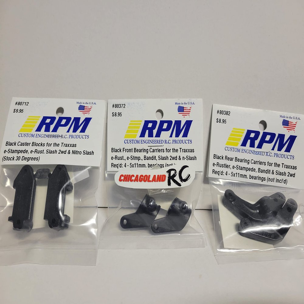 RPM 80382 80372 80712 Includes CHICAGOLAND RC Sticker T R A X X A S Slash Rustler Stampede 2WD Bearing Carriers Caster Blocks Knuckles