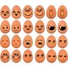 24 Pieces Realistic Bouncing Easter Eggs with Emoticon Faces | Bouncy Rubber Toy Food Pretend Eggs Playset | Fake Eggs Funny Prank Toys Party Favors Goodie Bag Fillers Or School Rewards view 1