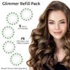 blinger Shimmer Crystal Refill Pack  as seen on Shark Tank | 5 Discs  75 Precision-Cut Glass Crystals | Hair-Safe Accessories | Styling Tool Not Included| Emerald 4 mm view 2
