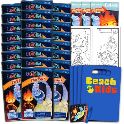 Elemental Mini Party Favors Set for Kids - Bundle With 24 Grab n Go Play Packs, Coloring Pages, Stickers, More (Birthday Party Supplies)