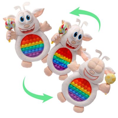 Booba Pop Sensory Plush Doll - Two in One - Fidget and Plush Toy Show Booba Cute, Soft, Stuffed Plush Plush Doll for Kids - Officially Licensed Product - 14 Inches