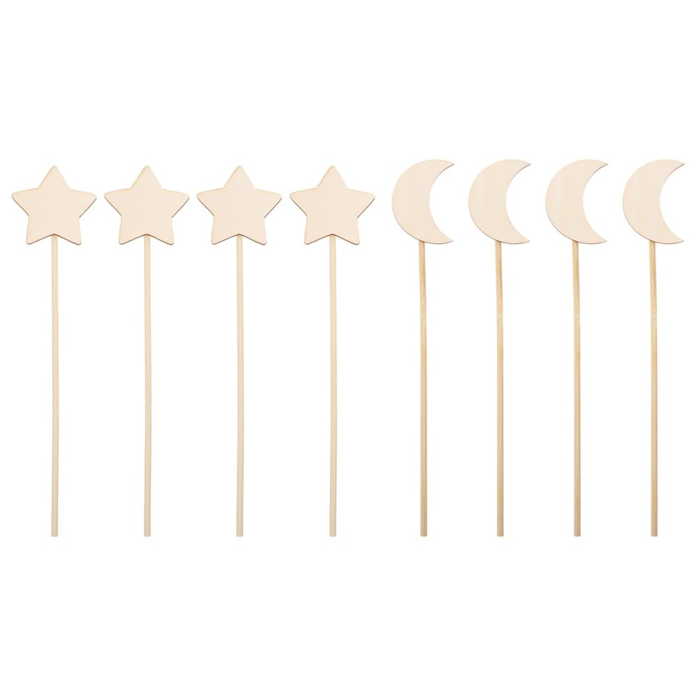 Kisangel 32 Pcs Wooden Magical Wands for Kids DIY Craft Kit Unfinished Fairy Wand Sticks for Girls Creative Art Projects and Party Supplies