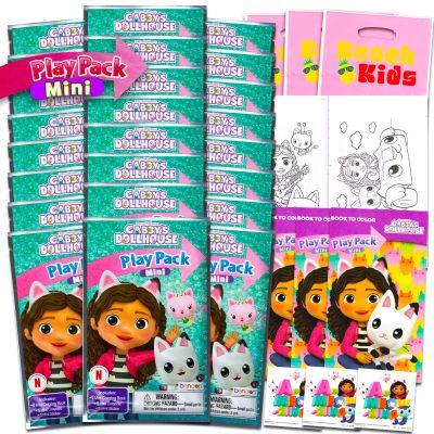 Gabby's Dollhouse Mini Party Favors Set for Kids - Bundle with 24 Mini Gabby's Dollhouse Grab n Go Play Packs with Coloring Pages, Stickers and More (Gabby's Dollhouse Birthday Party Supplies)