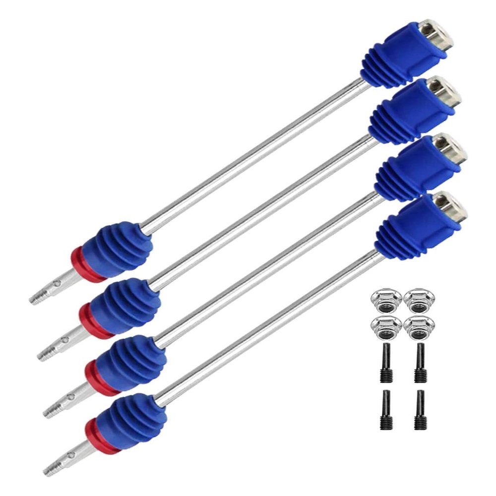 RCMYou RC Upgrades Part for 1/10 T-Maxx/Revo/E-Maxx(First Generation),Drive Shaft Axles Front Rear #45 Steel Driveshafts CVD Upgrades Parts Hop-up,Replace #5451R,4-Pack,Navy Blue (More Powerful)
