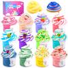 12 Pack Fruit Butter Slime Kits for Kids, with Watermelon, Lemon, Peach, Strawberry, Avocado and Cherry Charm,Cute Stuff for Girls Fragrant DIY Slime, Stress Relief Toys for Girls and Boys. view 1