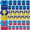 Yahenda 36 Pcs Kids Art Smocks Toddlers Painting Apron Waterproof Artist Smock for Children with Long Sleeve 3 Pockets for 2-8 Years (Rose Red,Yellow,and Dark Blue) view 1
