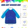 Yahenda 36 Pcs Kids Art Smocks Toddlers Painting Apron Waterproof Artist Smock for Children with Long Sleeve 3 Pockets for 2-8 Years (Rose Red,Yellow,and Dark Blue) view 2