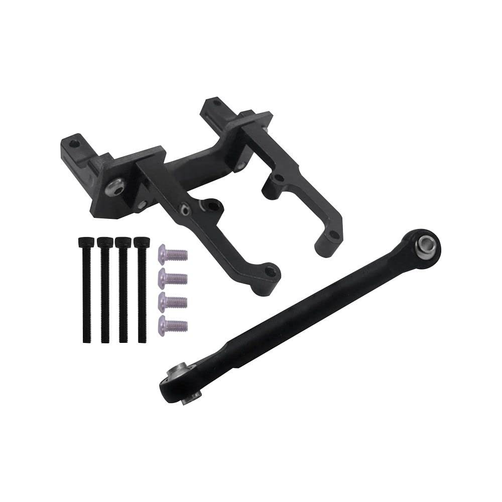 Metal Servo Stand Mount, Axle Servo Brackets Remote Control Accessories for 1/10 RC Crawler Car AXial SCX10 II 90046 90047 Parts (Black)(Black)