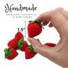 MiniWorldFood Strawberry Felt Play Food, Plush Berries, Decor for Valentine Day, Realistic Toys, Fake Food for Kids Kitchen (8 Strawberries) view 2