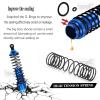 hopsupRC Front Rear Assembled Full Metal Shocks Upgrades Part for 1/10 Rustler/Stampede VXL 2WD,Alloy Suspension A Arm,Aluminum Caster Block & Steering Blocks & Rear Stub Axle Carriers,Blue view 4
