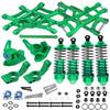 hopsupRC Front Rear Assembled Full Metal Shocks Upgrades Part for 1/10 Rustler/Stampede VXL 2WD,Alloy Suspension A Arm,Aluminum Caster Block & Steering Blocks & Rear Stub Axle Carriers,Green view 1