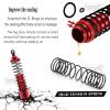 hopsupRC Front Rear Assembled Full Metal Shocks Upgrades Part for 1/10 Rustler/Stampede VXL 2WD,Alloy Suspension A Arm,Aluminum Caster Block & Steering Blocks & Rear Stub Axle Carriers,Red view 3