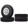 WONFAST 4PCS 1.55 Inch Alloy Beadlock Metal Wheel Rim Tyre Rubber Tires for 1/10 RC Crawler Car Jimny Axial AX90069 D90 TF2 Tamiya CC01 LC70(Silver) view 2